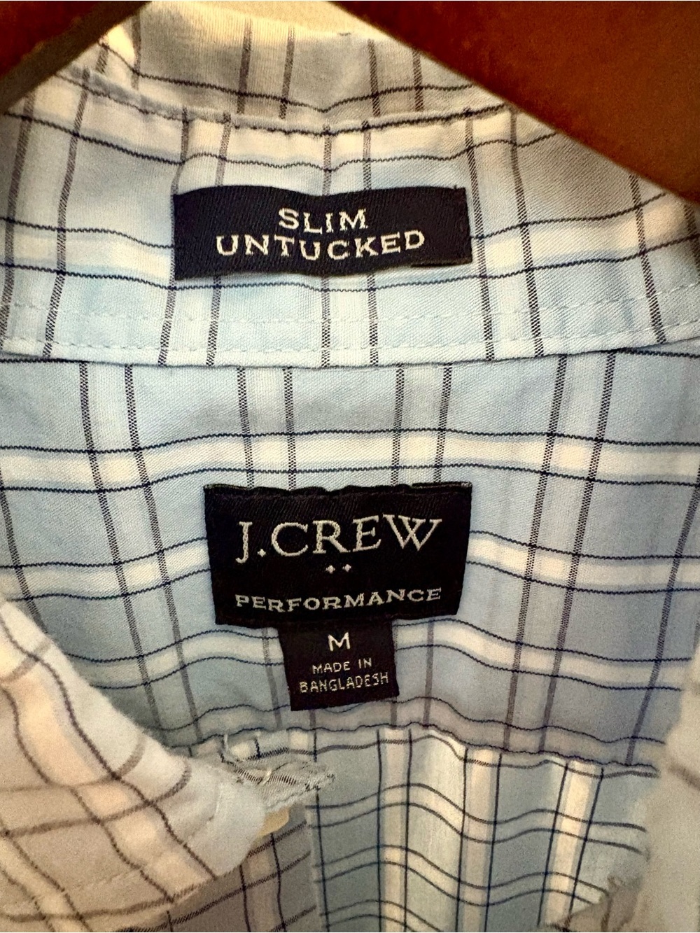 J.Crew Performance Slim Untucked Blue Windowpane Check Shirt Men’s M - Picture 4 of 4